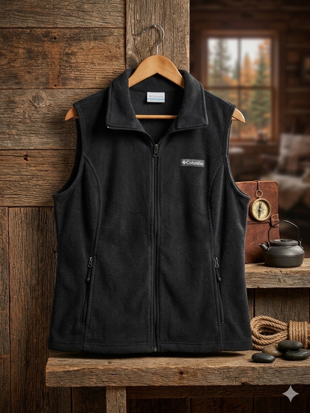 Columbia Black Women's Full-Zip Fleece Vest